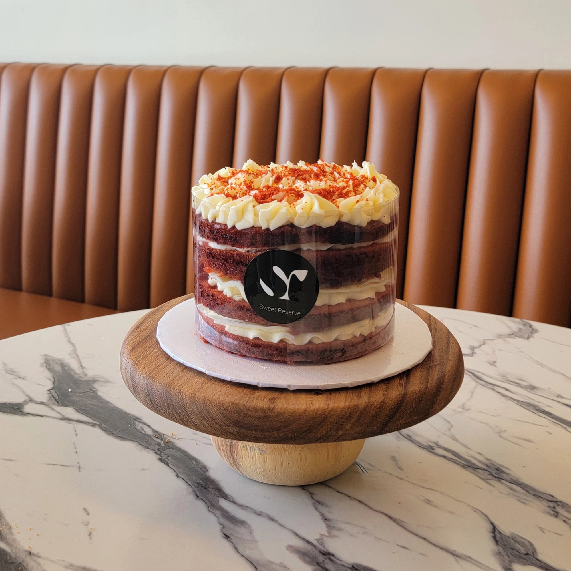 Red Velvet Cake with cream cheese frosting and rich red sponge layers